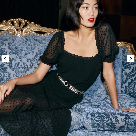 Reformation Black Sheer Dress with bodysuit Size S - Picture 3 of 5